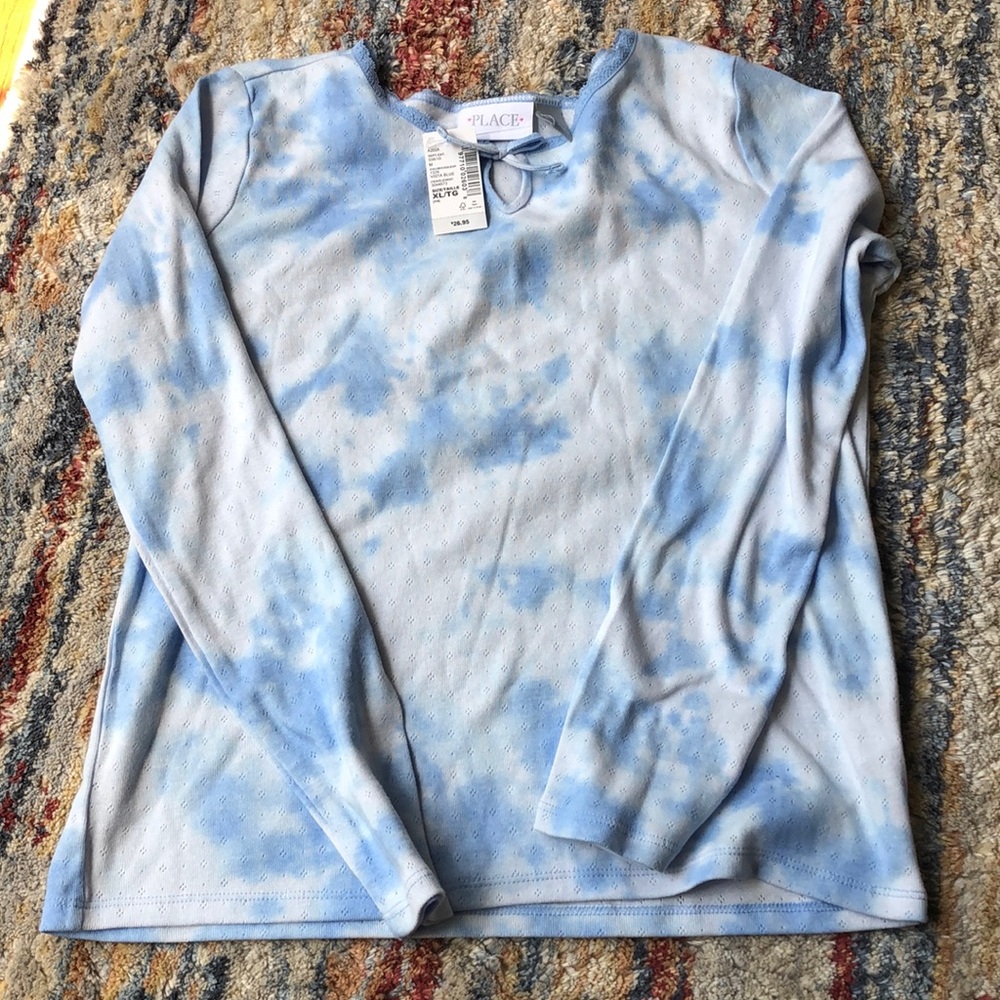 The Children's Place Light Blue Tie-Dye Long Sleeve Top